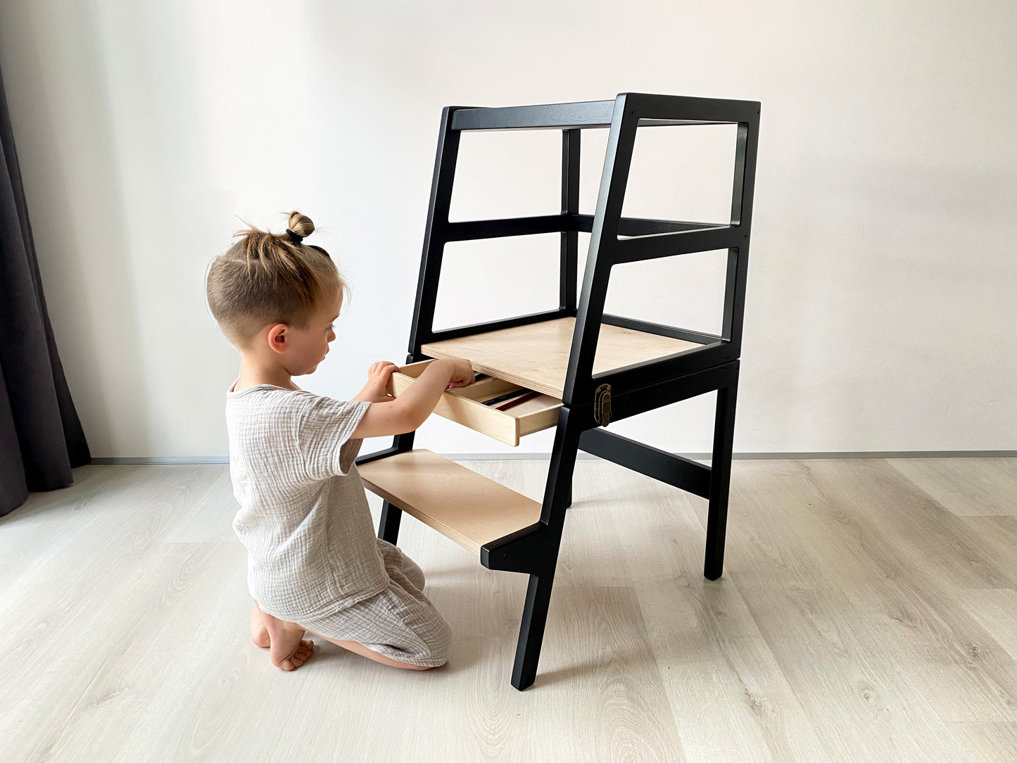 Convertible Helper Tower/Kids Table With Drawer or Without