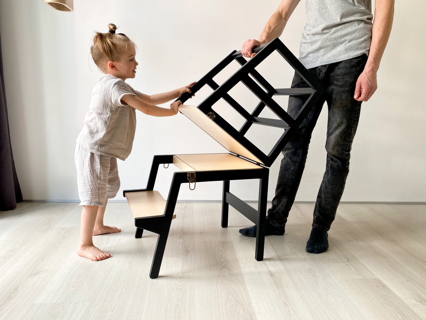 Convertible Helper Tower/Kids Table With Drawer or Without