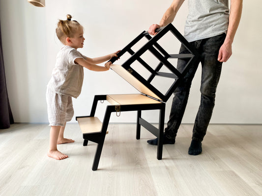Convertible Helper Tower/Kids Table With Drawer or Without