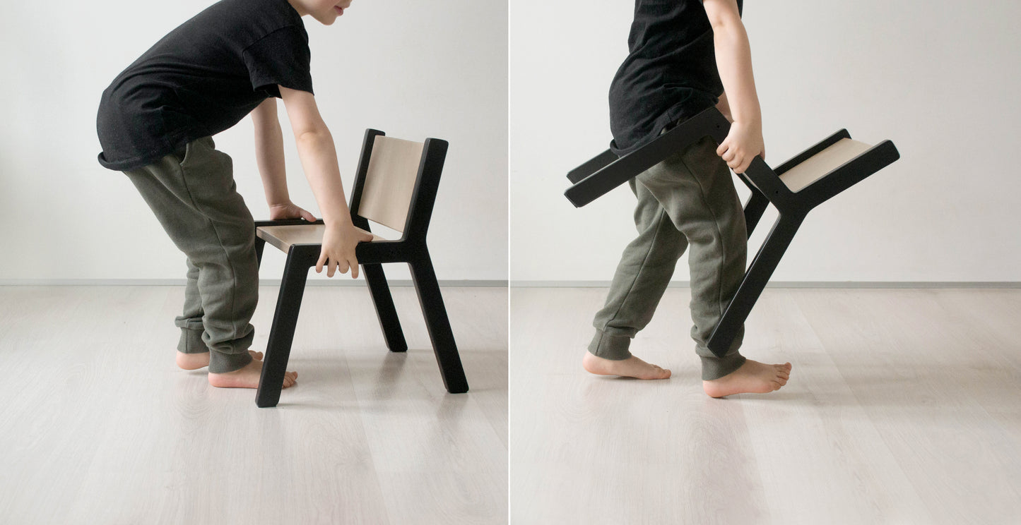 Chair with Back - 26 cm,31 cm,35 cm seat height - additional chair for Convertible Helper Tower, Multifunctional Learning Stool - Chair Back